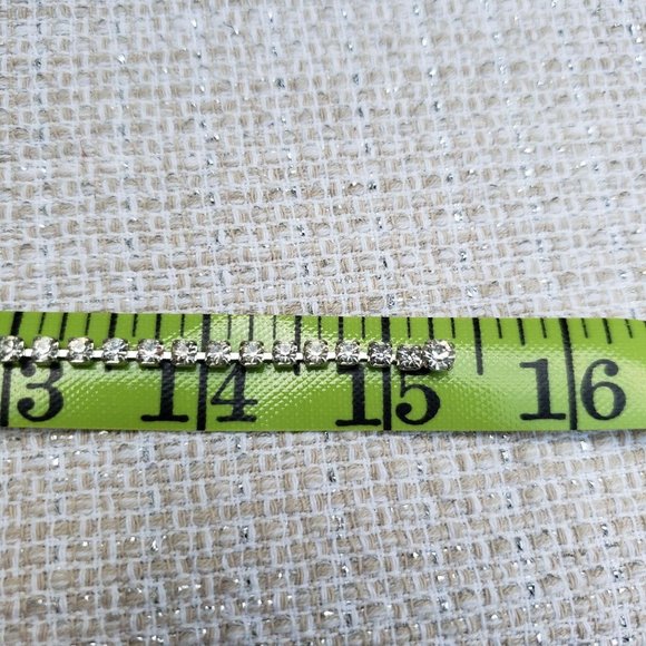 Vintage Clear Rhinestone Swag Drop Necklace 15" Choker - Picture 8 of 8